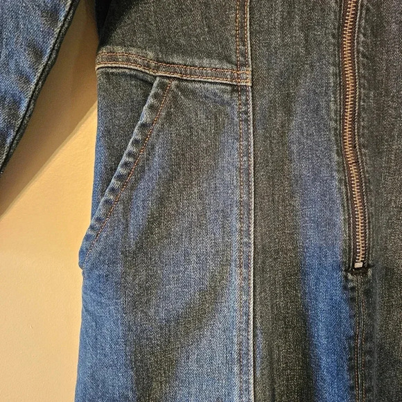 Aritzia Denim Forum Women's Front Zipper Denim Blue Jean Mini Dress Size 4. - Picture 14 of 16